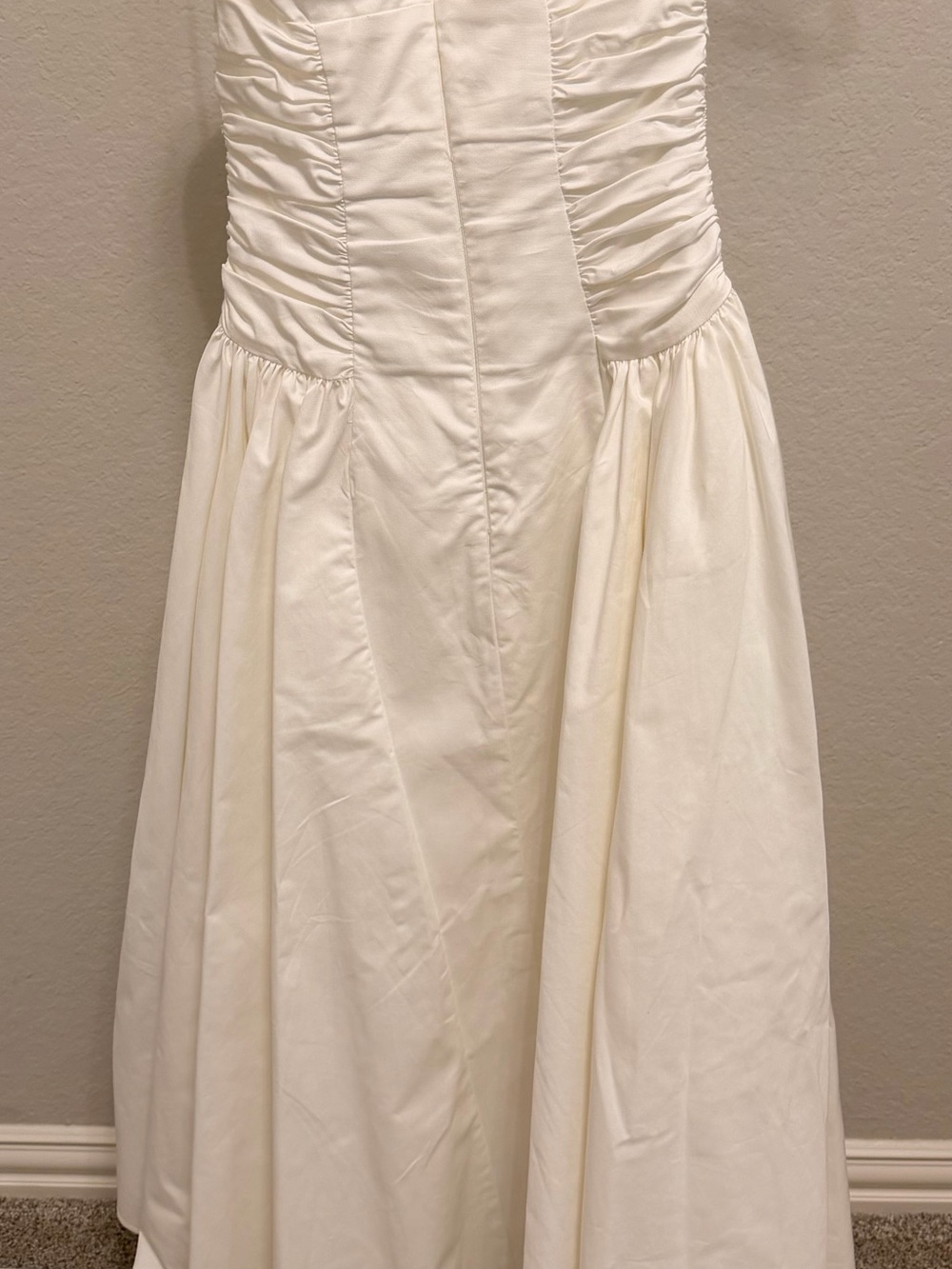House of CB Ivory Strapless Ruched Gown